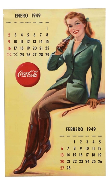 1949 COCA-COLA SPANISH ADVERTISING CALENDAR. 