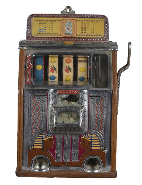 **5¢ CAILLE 4-REEL SILENT SPHINX SLOT MACHINE
