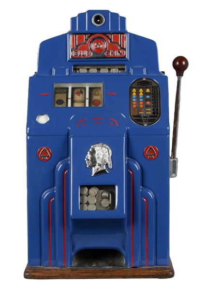 **5¢ O.D. JENNINGS BLUE SKIN CHIEF SLOT MACHINE