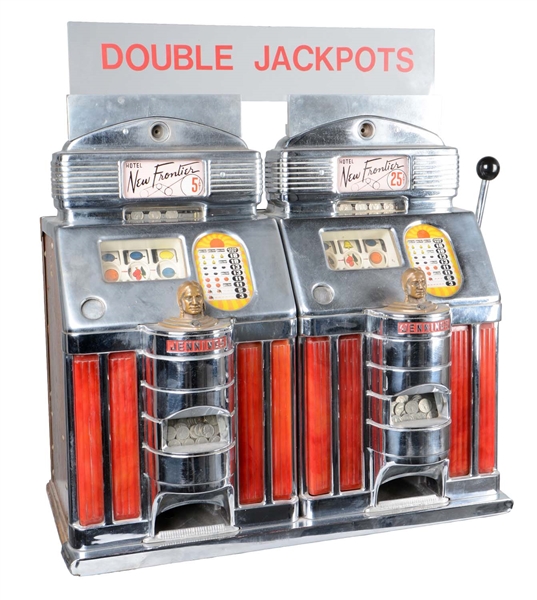 **5 & 25¢ O.D. JENNINGS STAR CHIEF DOUBLE SLOT MACHINE 