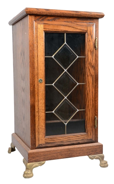 LEADED GLASS FRONT SLOT MACHINE STAND