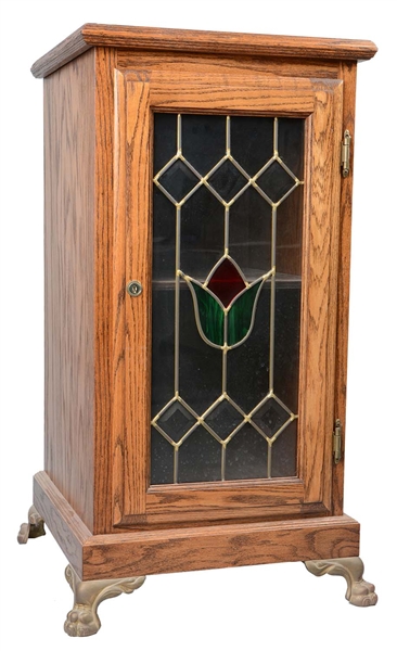 FANCY GLASS FRONT SLOT MACHINE STAND 