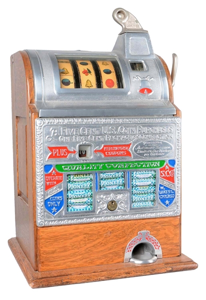 **5¢ SUPERIOR/JENNINGS AUTOMATIC MINT VENDER REVAMP SLOT MACHINE