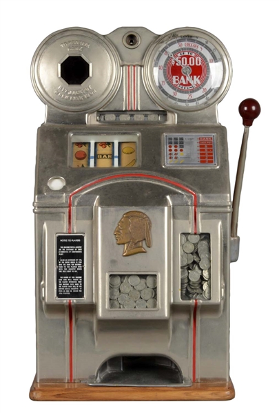 **5¢ O.D. JENNINGS BANK CHIEF SLOT MACHINE 