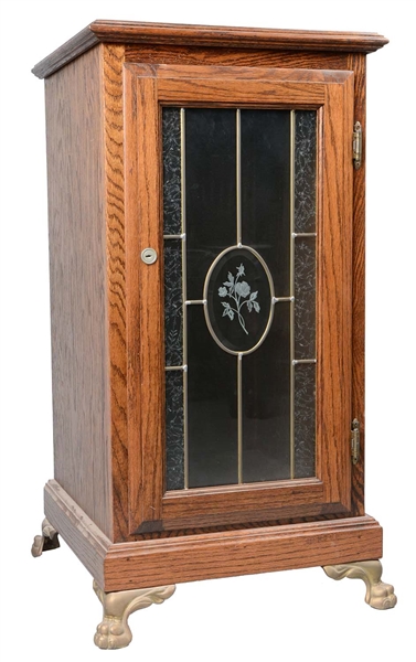 FANCY GLASS FRONT SLOT MACHINE STAND 