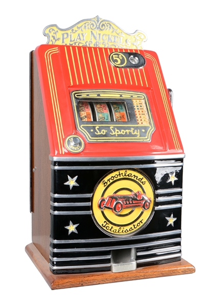 **5¢ TOM BOLAND BROOKLANDS TOTALISATOR SLOT MACHINE