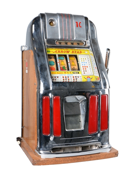 **1¢ MILLS ARROW-HEAD LIGHT-UP SLOT MACHINE