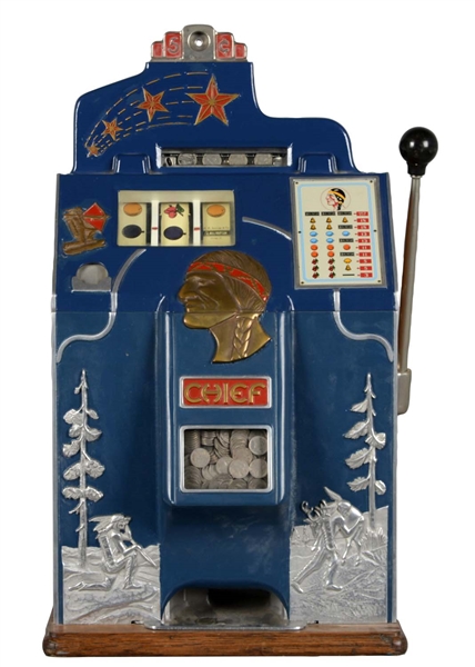 **5¢ JENNINGS FOUR STAR CHIEF SLOT MACHINE