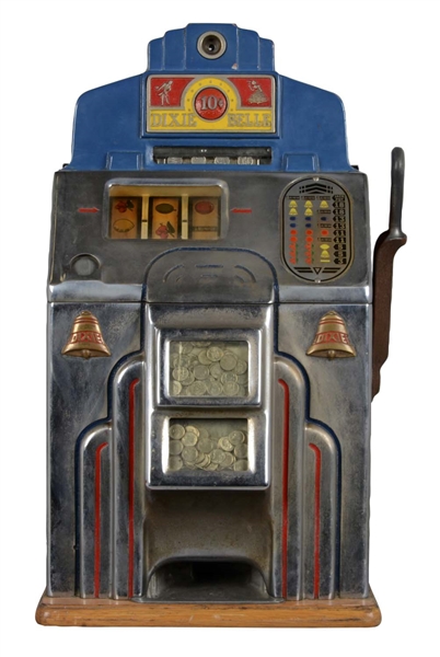 **10¢ O.D. JENNINGS DIXIE BELLE BELL SLOT MACHINE 