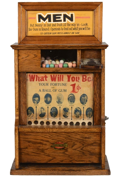 1¢ ESCO MENS FORTUNE GUMBALL VENDING MACHINE