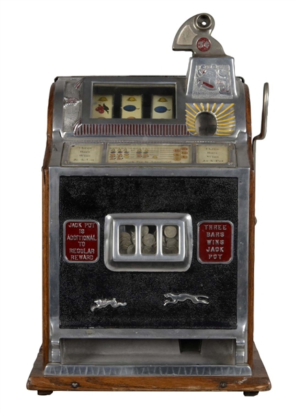 **5¢ MILLS/LINCOLN NOVELTY HOUND AND HARE SLOT MACHINE