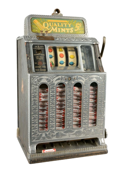 **5¢ CAILLE SUPERIOR MINT VENDER SLOT MACHINE WITH SKILL STOP