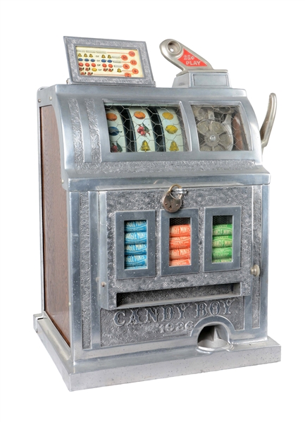 **25¢ SKELLY CANDY BOY MINT VENDOR SLOT MACHINE