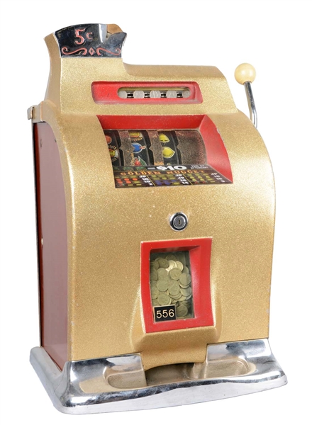 **5¢ MILLS GOLDEN NUGGET ROYAL GOLD SLOT MACHINE