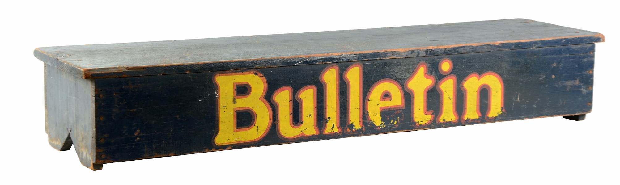 PHILADELPHIA BULLETIN VINTAGE WOODEN DISPLAY SHELF.