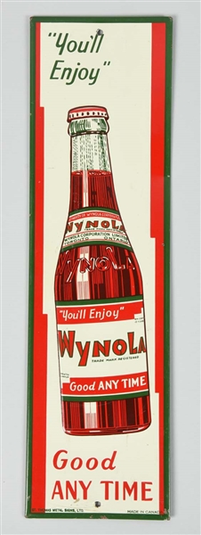 "WYNOLA" ADVERTISING TIN SIGN W/ BOTTLE.