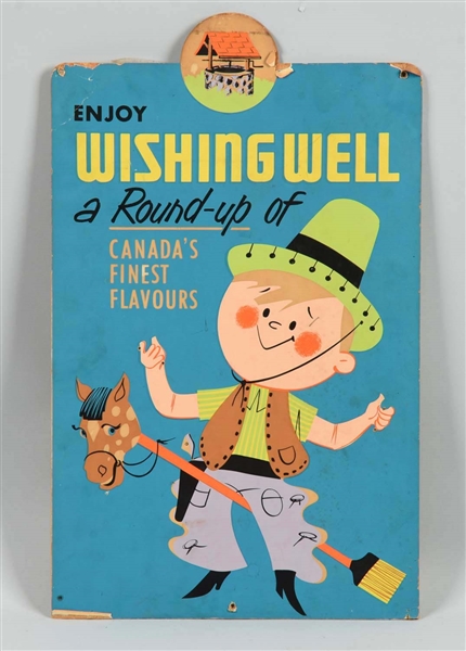 "WISHING WELL" ADVERTISING PAPER SIGN.