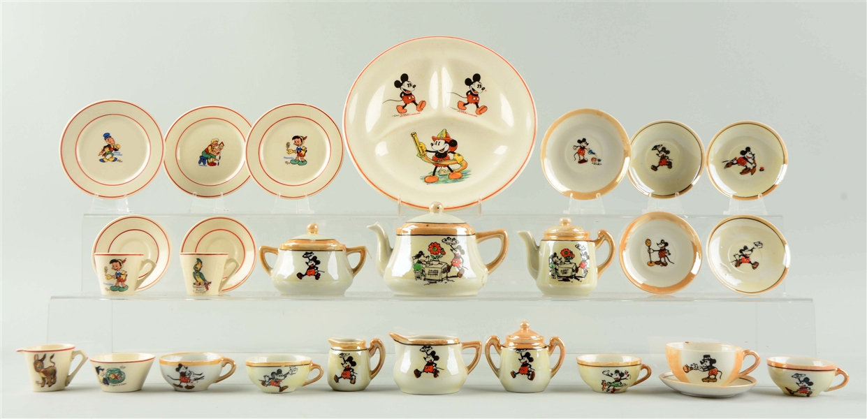 EARLY DISNEY CHINA DISHES IN BOX.