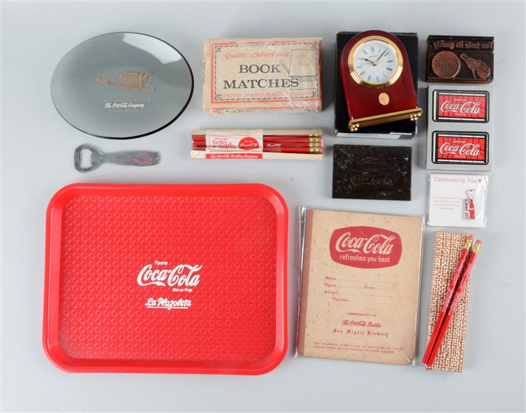 LARGE LOT OF COCA-COLA ADVERTISING PIECES.