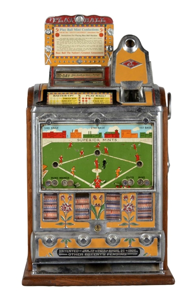 **5¢ O.D. JENNINGS TODAY BASEBALL SLOT MACHINE