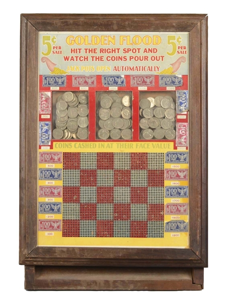 **5¢ GOLDEN FLOOD TRIPLE JACKPOT PUNCH BOARD