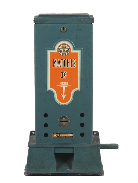 1¢ COLUMBUS VENDING CO. MODEL 25 MATCH VENDING MACHINE