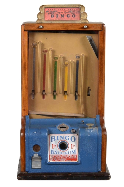 1¢ D. ROBBINS CO. BINGO BALL GUM VENDING MACHINE