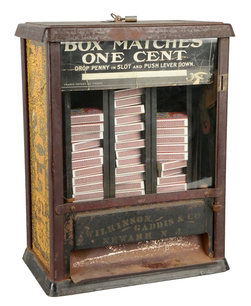 1¢ KELLEY MFG. BOX MATCHES VENDING MACHINE
