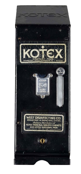 5¢ WEST DISINFECTING KOTEX SANITARY PADS VENDING MACHINE
