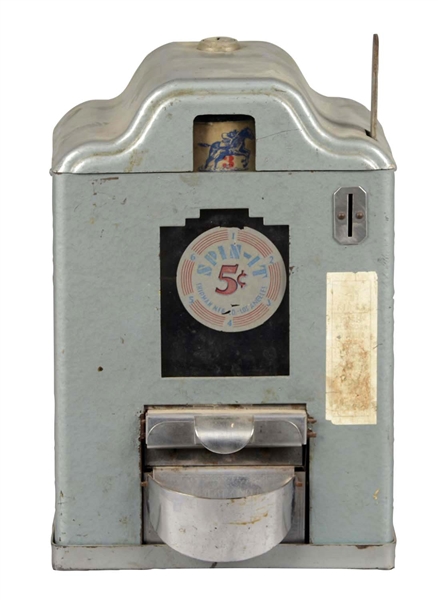 5¢ SHIPMAN MFG. SPIN-IT HORSE RACE NUT VENDING MACHINE