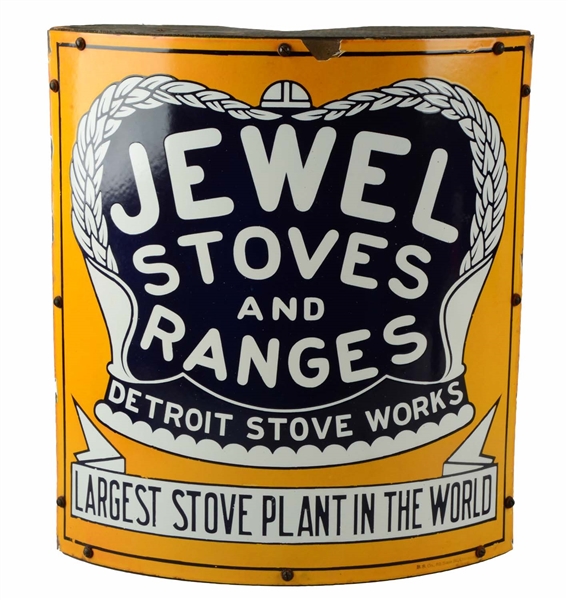 JEWEL STOVES & RANGES PORCELAIN CORNER SIGN. 