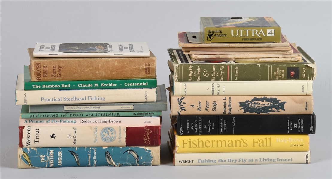 LOT OF 20: ASSORTED VINTAGE FISHING BOOKS.