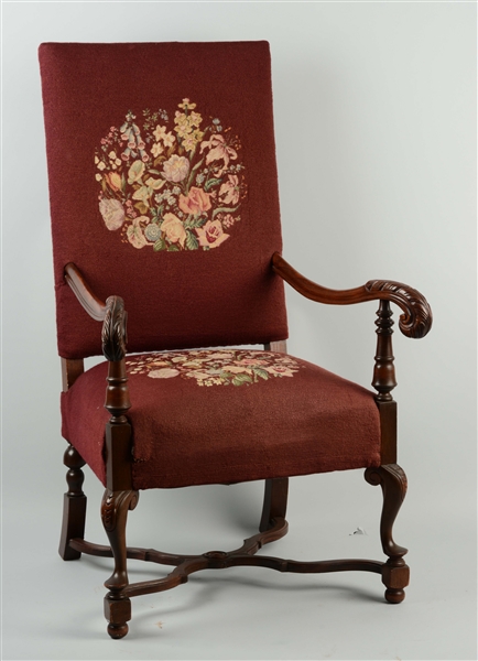 EMBROIDERED CHAIR.