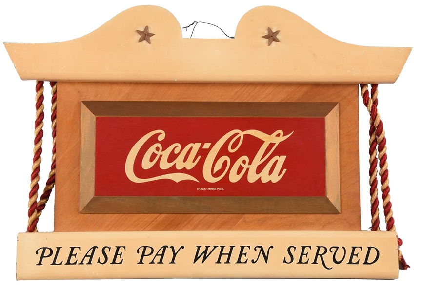 COCA - COLA WOODEN SIGN BY KAY DISPLAYS.