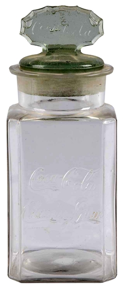 EARLY COCA - COLA CHEWING GUM GLASS JAR.