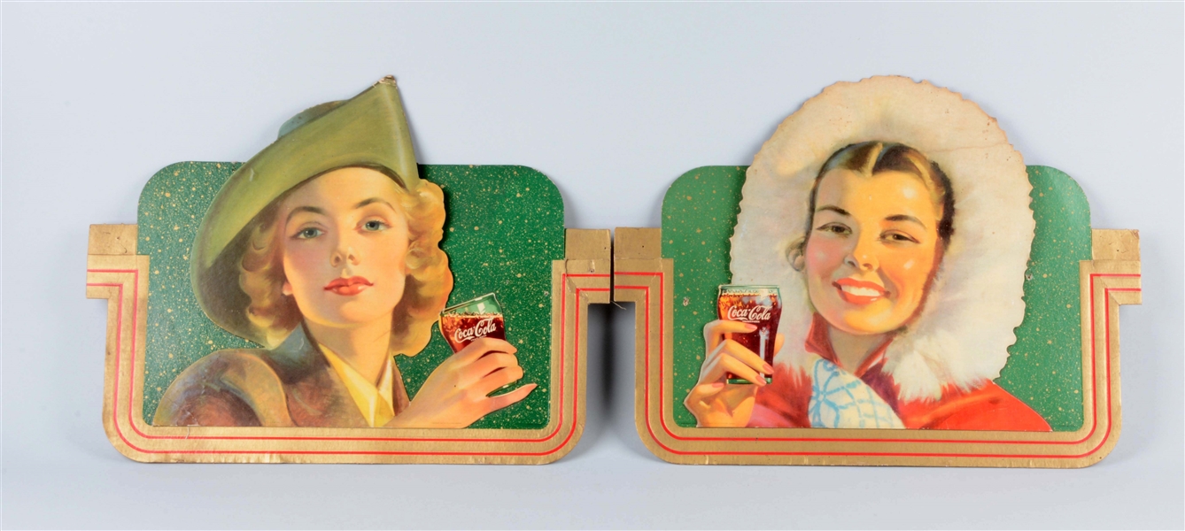 LOT OF 2: 1944 COCA-COLA DIECUT ADVERTISING SIGNS.