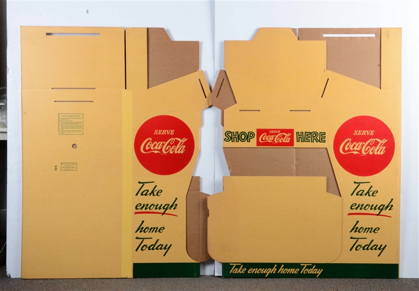 LOT OF 2: LARGE COCA - COLA CARDBOARD FLOOR BINS.