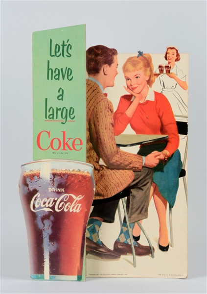 1957 COCA-COLA DIECUT EASEL BACK SIGN.