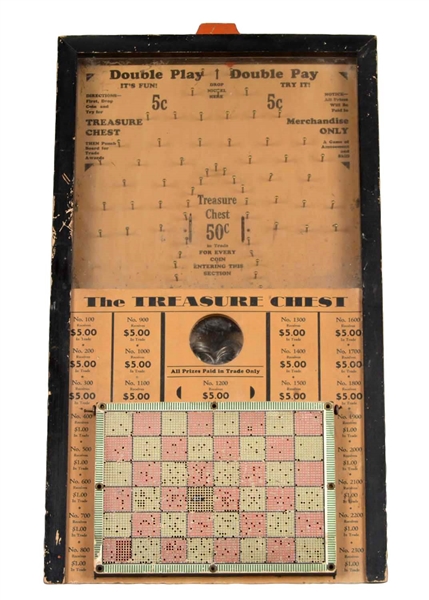 5¢ THE TREASURE CHEST PUNCHBOARD GAMBLING GAME