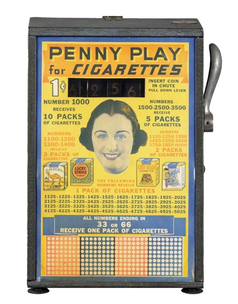 **1¢ PENNY PLAY FOR CIGARETTES TRADE STIMULATOR