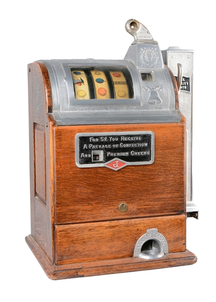 **5¢ O.D. JENNINGS AUTOMATIC COUNTER VENDER SLOT MACHINE