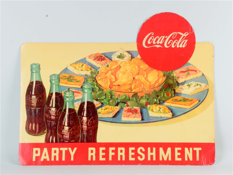 COCA - COLA CARDBOARD REFRESHMENT ADVERTISING SIGN.