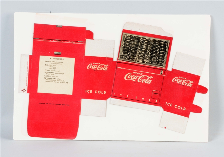 CARDBOARD COCA - COLA UNFOLDED COOLER.