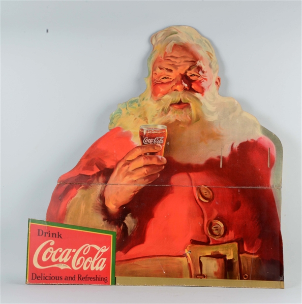 CARDBOARD COCA - COLA SANTA CLAUS DIECUT SIGN.