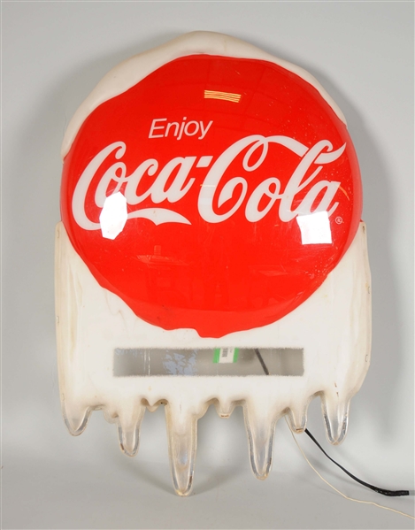 COCA-COLA "ENJOY COCA-COLA" PLASTIC LIGHT UP SIGN. 