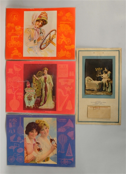 LOT OF 4: 1899 COCA-COLA CALENDAR & OTHER ADVERTISEMENTS.