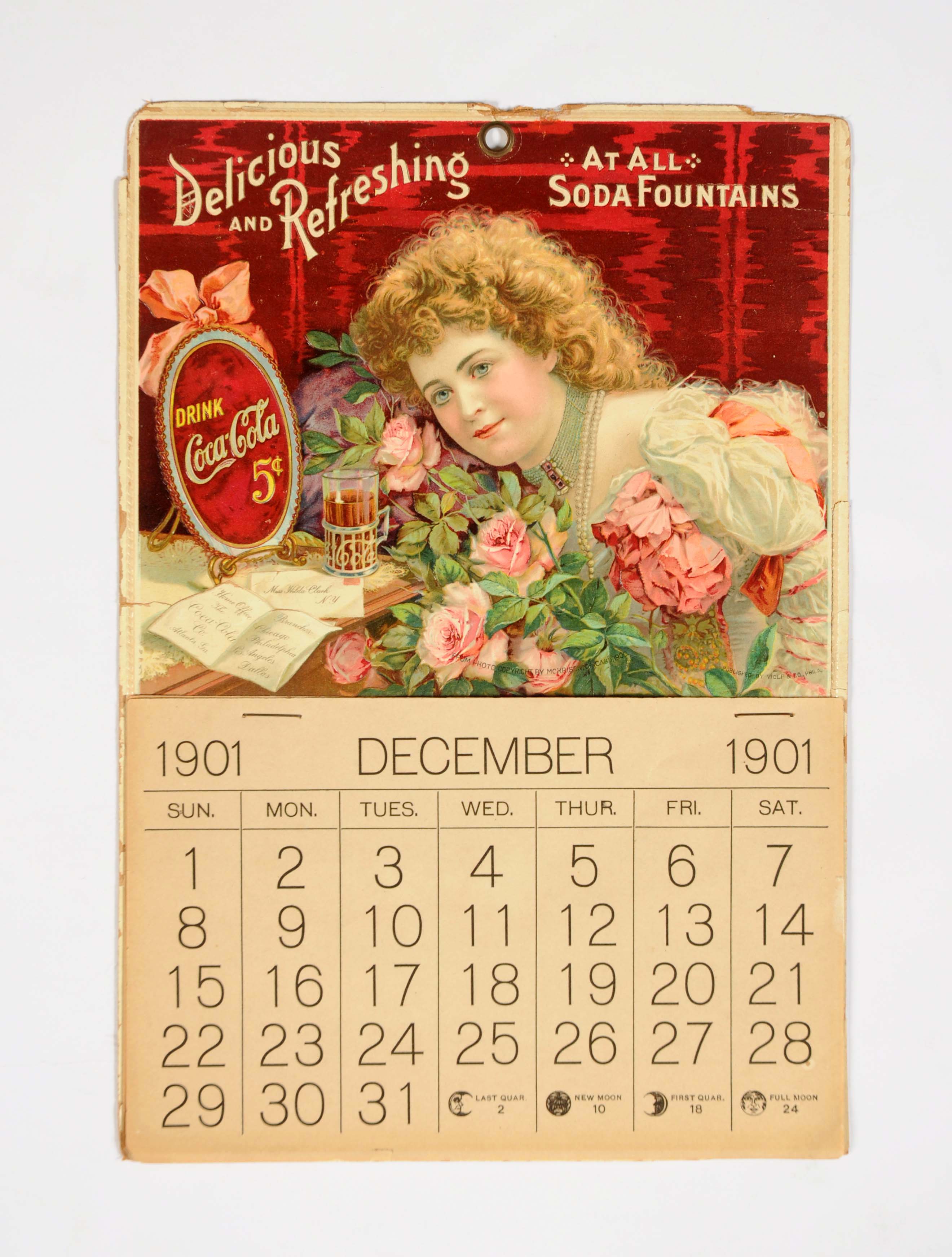 Lot Detail 1901 COCACOLA ADVERTISING CALENDAR.