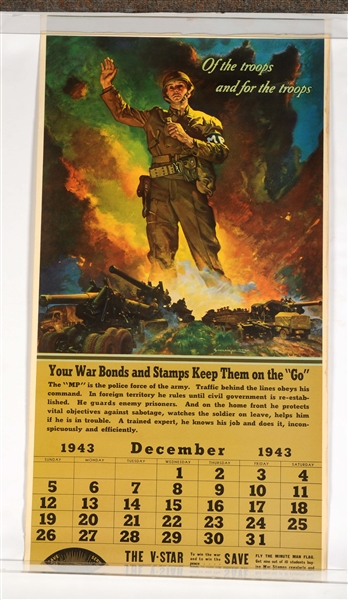 1943 WAR BOND PAPER CALENDAR.
