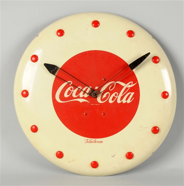 COCA-COLA TELECHRON ADVERTISING  CLOCK. 