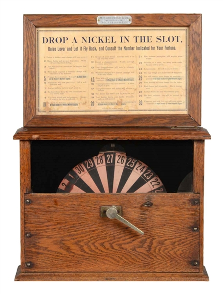 **5¢ M.O. GRISWOLD & CO. WHEEL OF FORTUNE TRADE STIMULATOR 